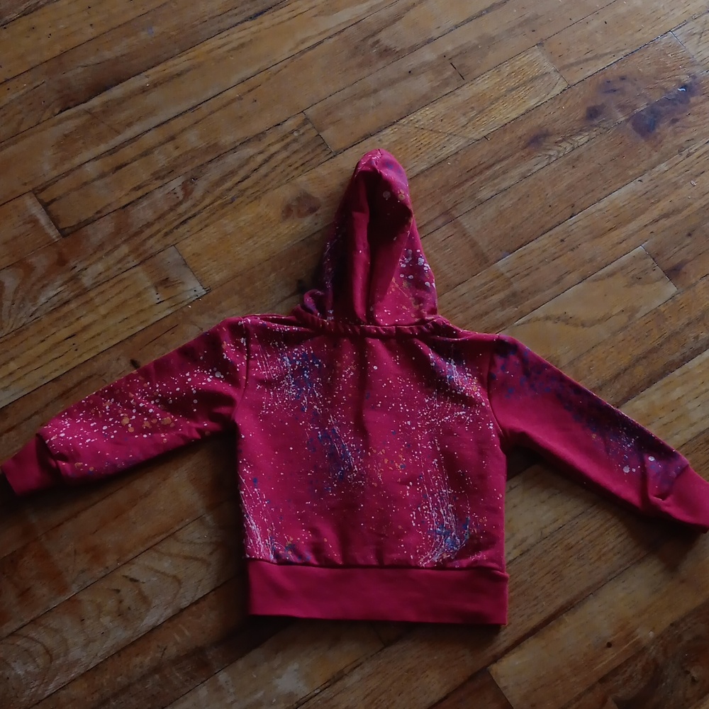 Christian Dior Boutique Paris Baby Zip-Up Hoodie Red Paint Splatter  0-3 NWOT - Picture 5 of 8